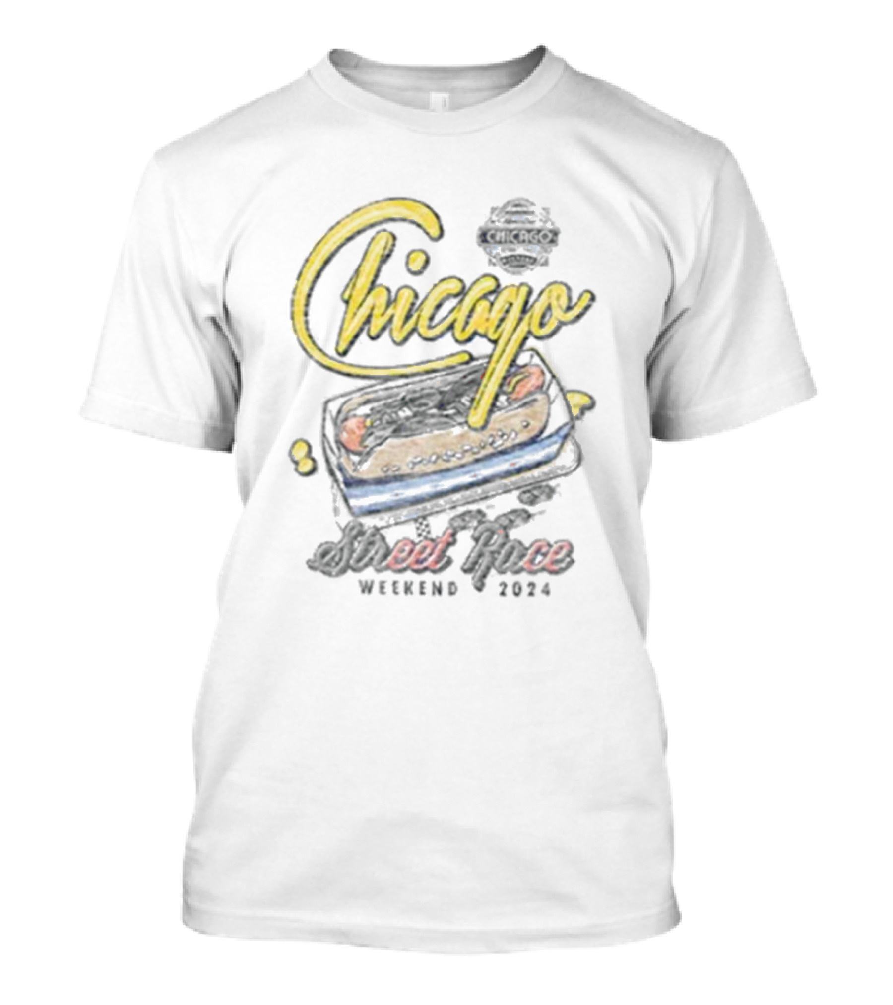 Chicago Street Race Weekend 2024 Retro Racing Car T-Shirt