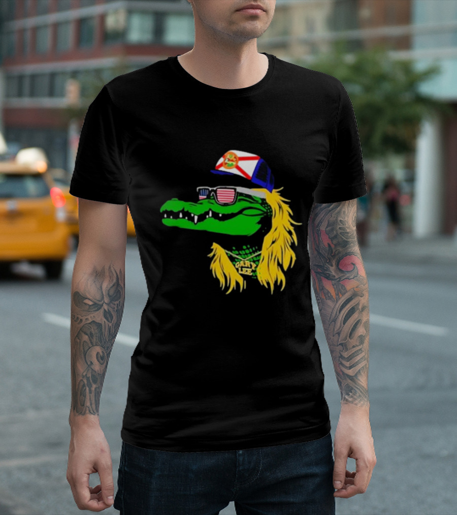 Conservativeant Wearing Gary Lee Gator With Trucker Hat And Sunglasses T-Shirt