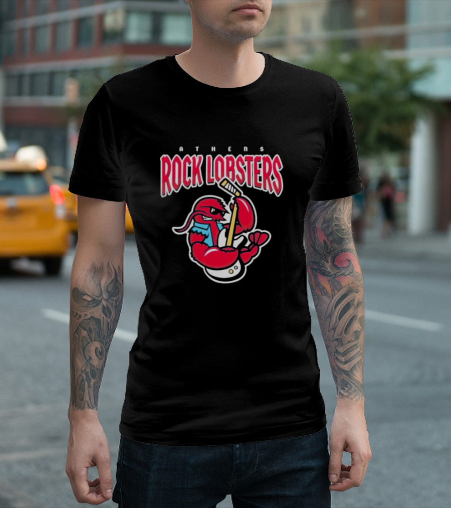Athens Rock Lobsters Playing Guitar T-Shirt