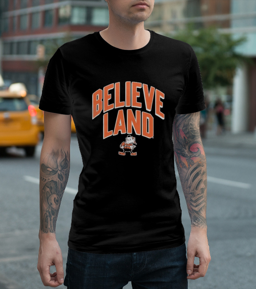 Believeland Cleveland Browns Brownie Football T-Shirt