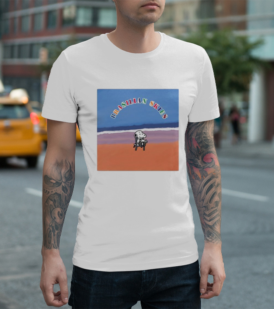 Brasilian Skies Snoopy Beach Scene T-Shirt