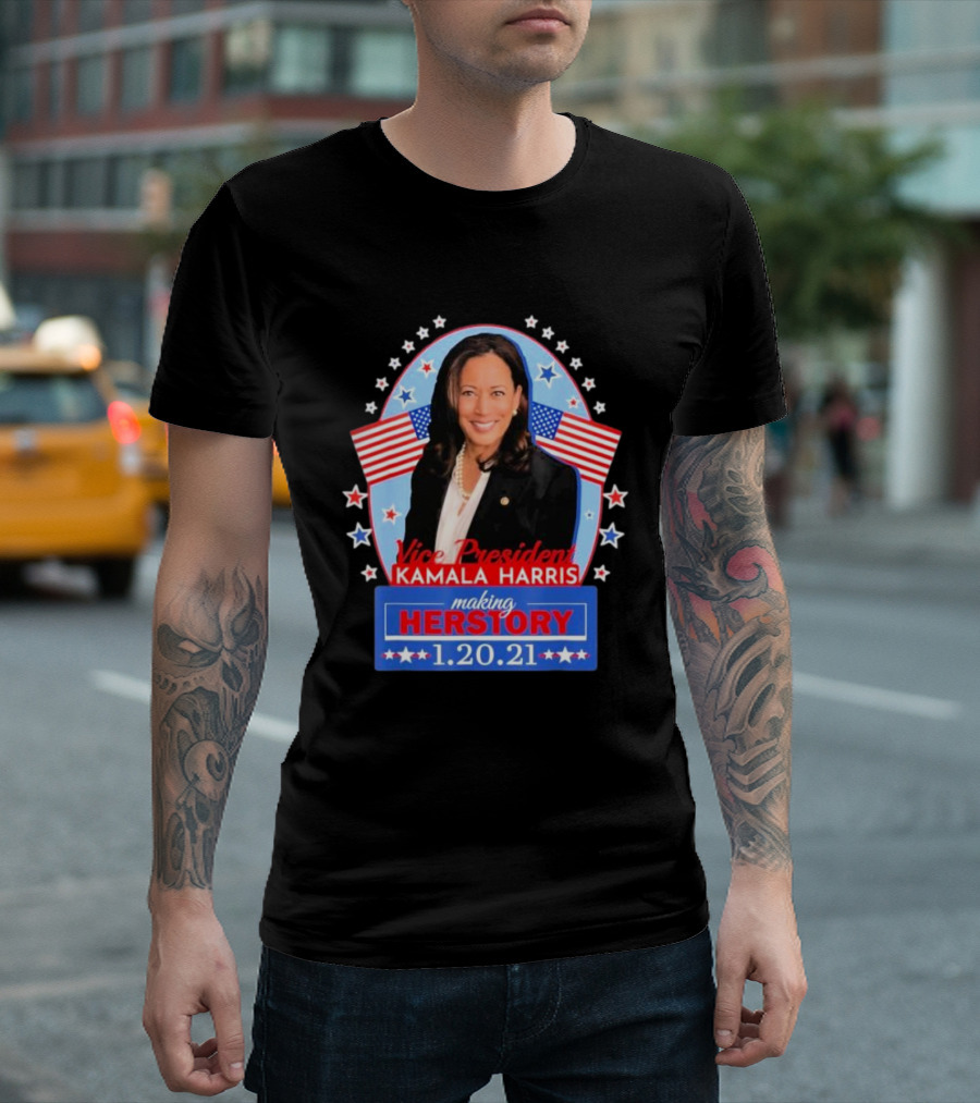 Vice President Kamala Harris Making Herstory 1.20.21 U.S. Flags Stars T-Shirt
