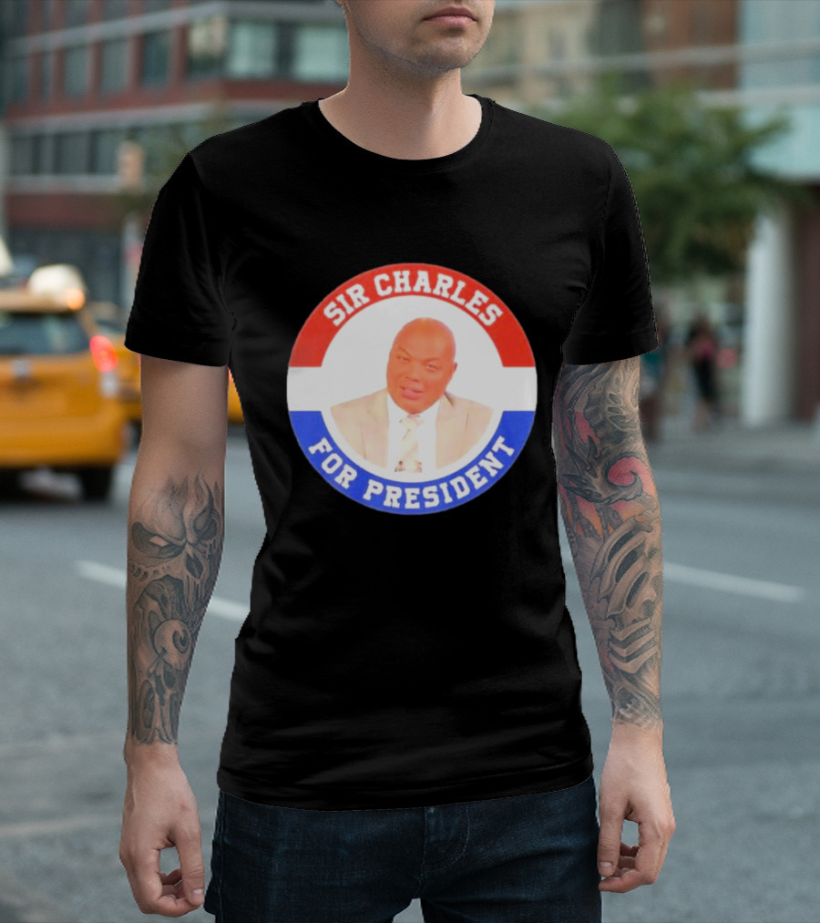Sir Charles Barkley For President Campaign Circular Badge T-Shirt