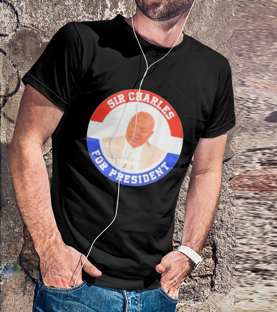 Sir Charles Barkley For President Campaign Circular Badge T-Shirt