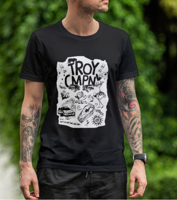 Troy CMPN Mineral Blue Death Can Come Anytime Ds 2447 Coffin Sun Stars Moon T-Shirt