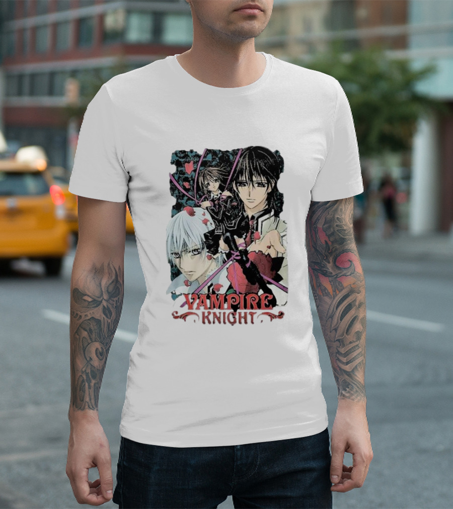 Vampire Knight Lovers Anime Characters Roses and Hearts T-Shirt