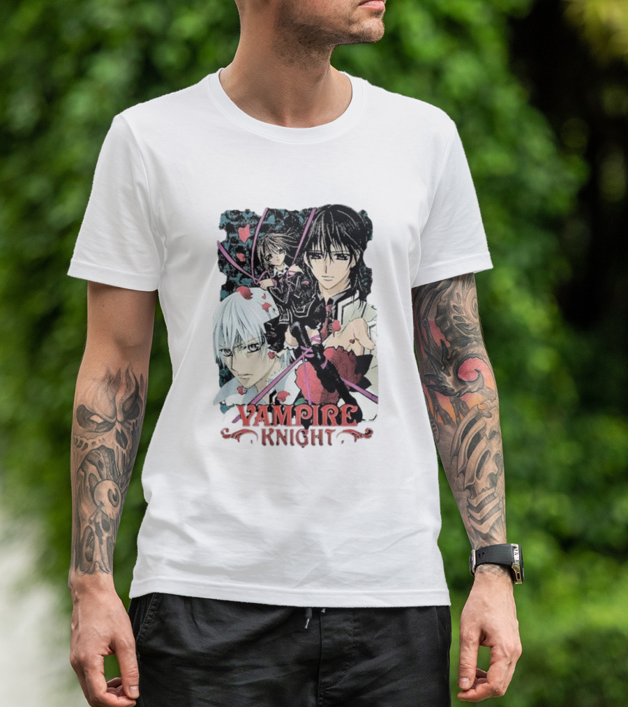 Vampire Knight Lovers Anime Characters Roses And Hearts T-Shirt