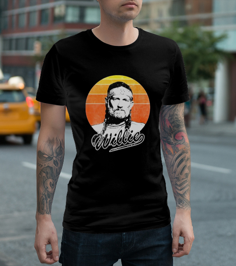 Willie Nelson Vintage Sunset Circle T-Shirt