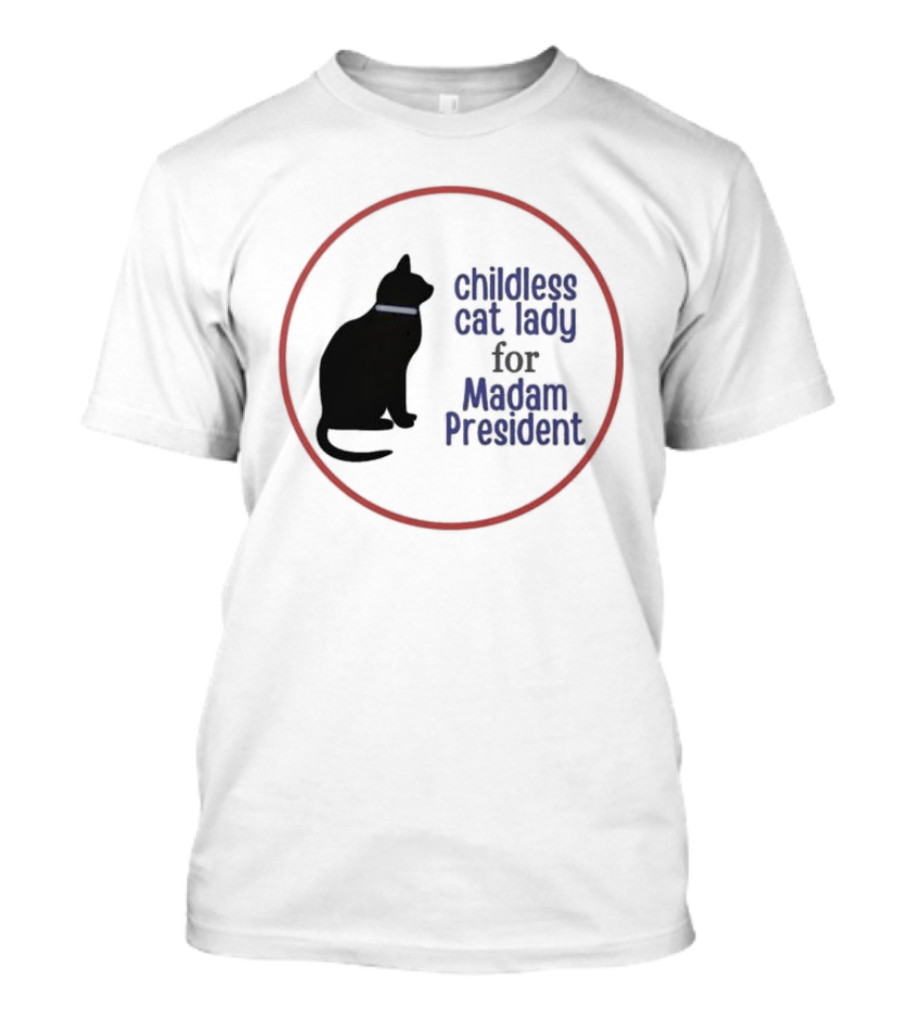 Childless Cat Lady For Madam President Voting Kamala Harris Black Cat T-Shirt