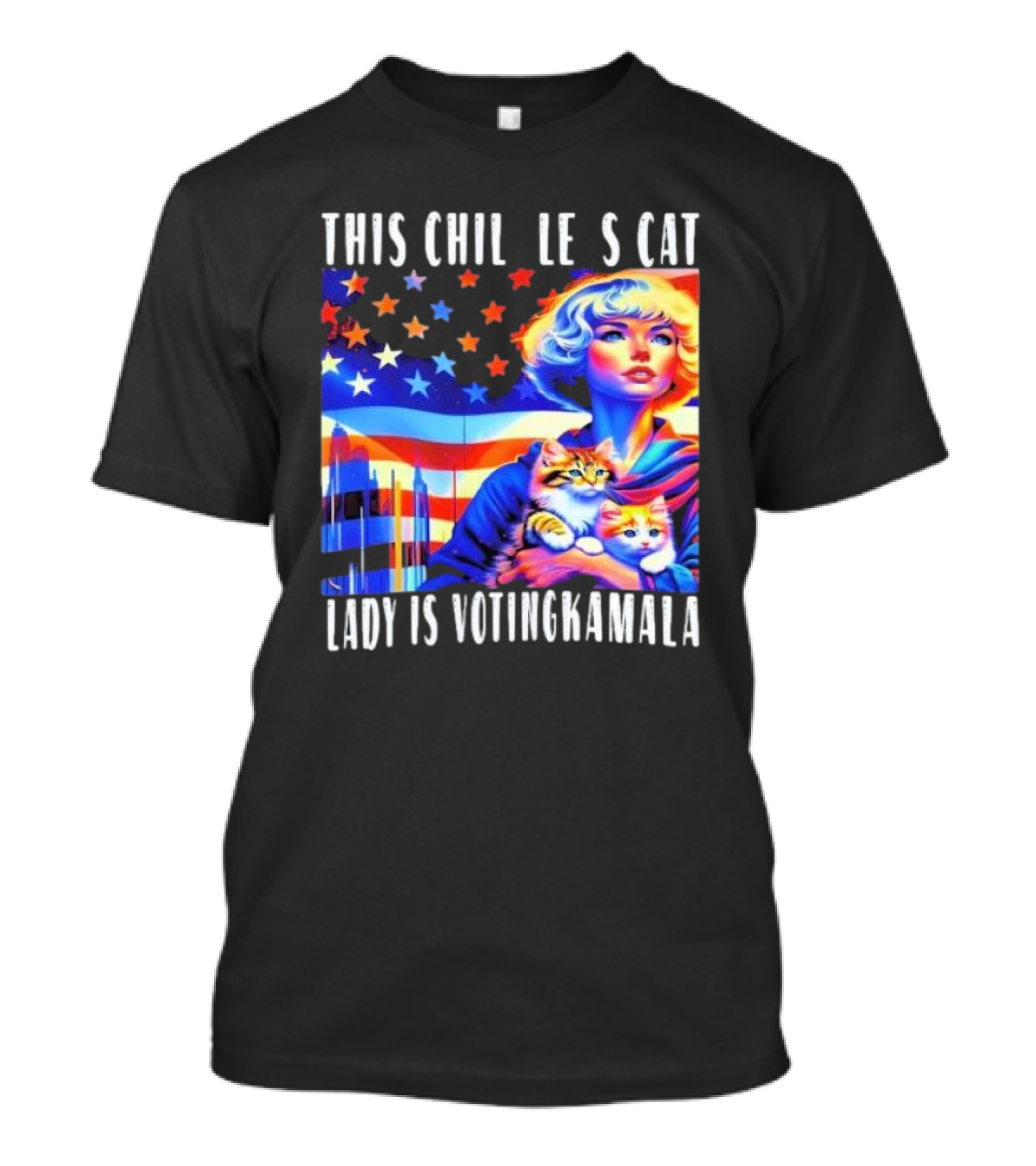 This Childless Cat Lady Lady Is Voting Kamala T-Shirt