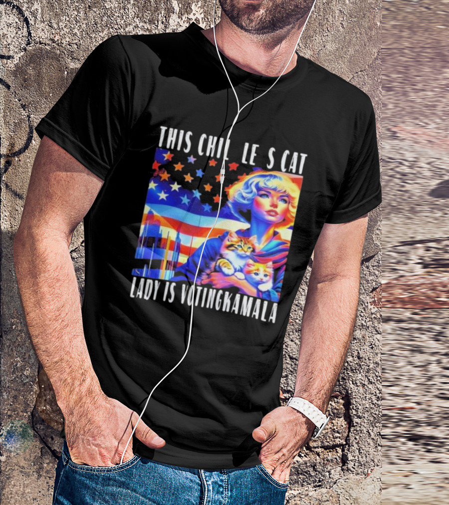 This Childless Cat Lady Lady Is Voting Kamala T-Shirt