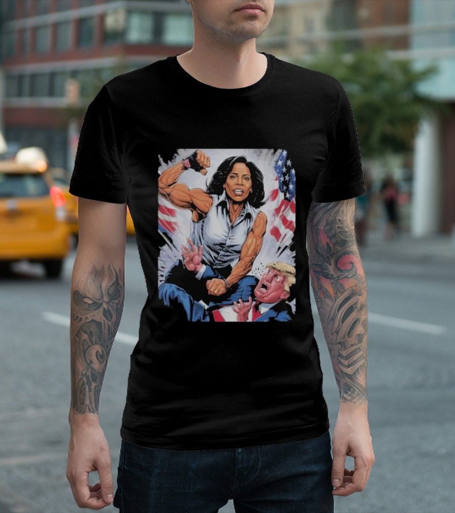 Kamala Harris Muscle Beat Trump America 2024 Republican Vs Democratic T-Shirt