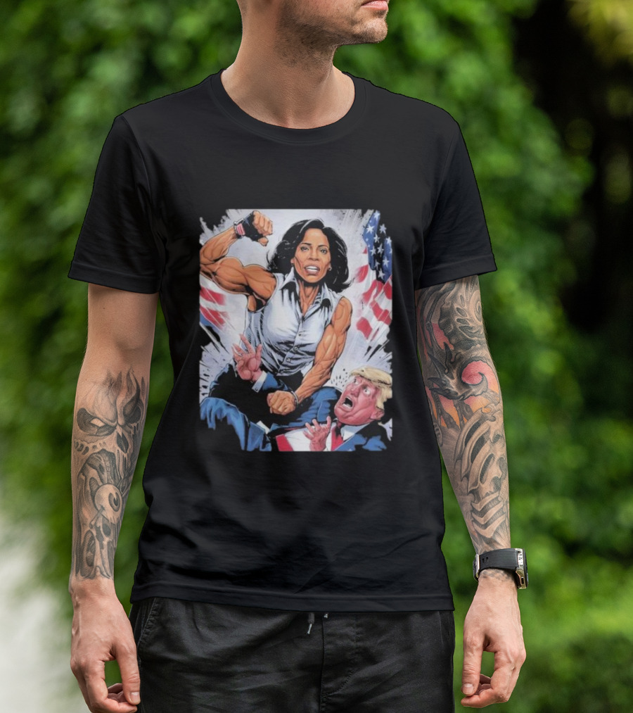 Kamala Harris Muscle Beat Trump America 2024 Republican Vs Democratic T-Shirt