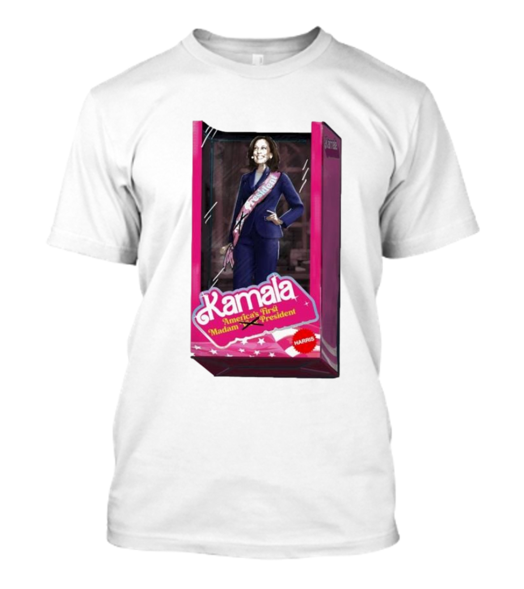 Kamala Harris America's First Madam President Vice President 2024 Parody In Box T-Shirt