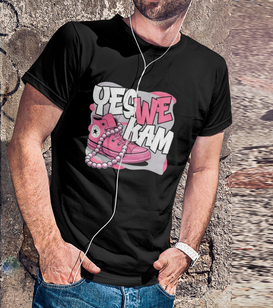 Yes We Kam Pink Boot Pearl Converse Sneaker T-Shirt