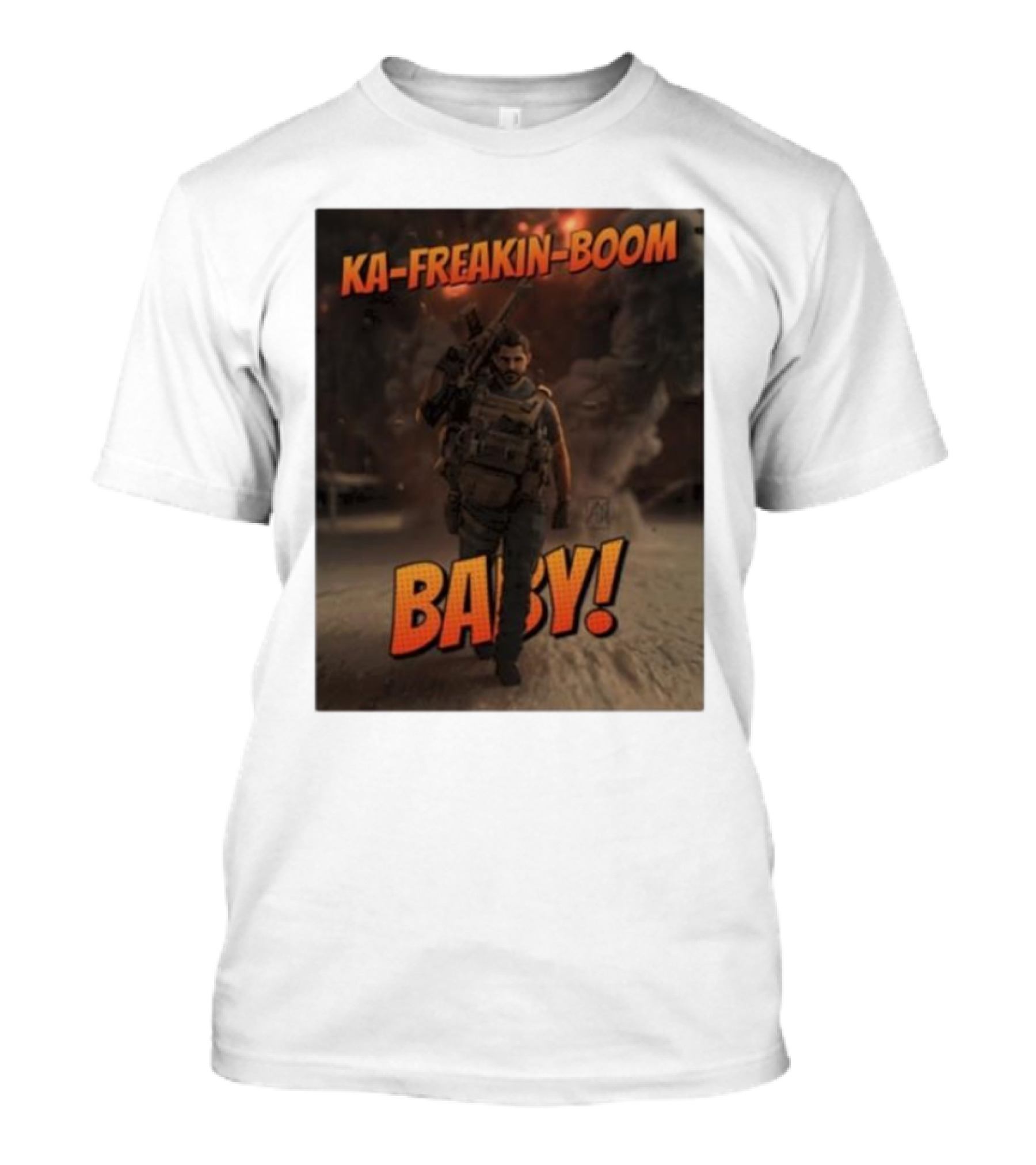 KA-FREAKIN-BOOM BABY Explosion Action Hero T-Shirt