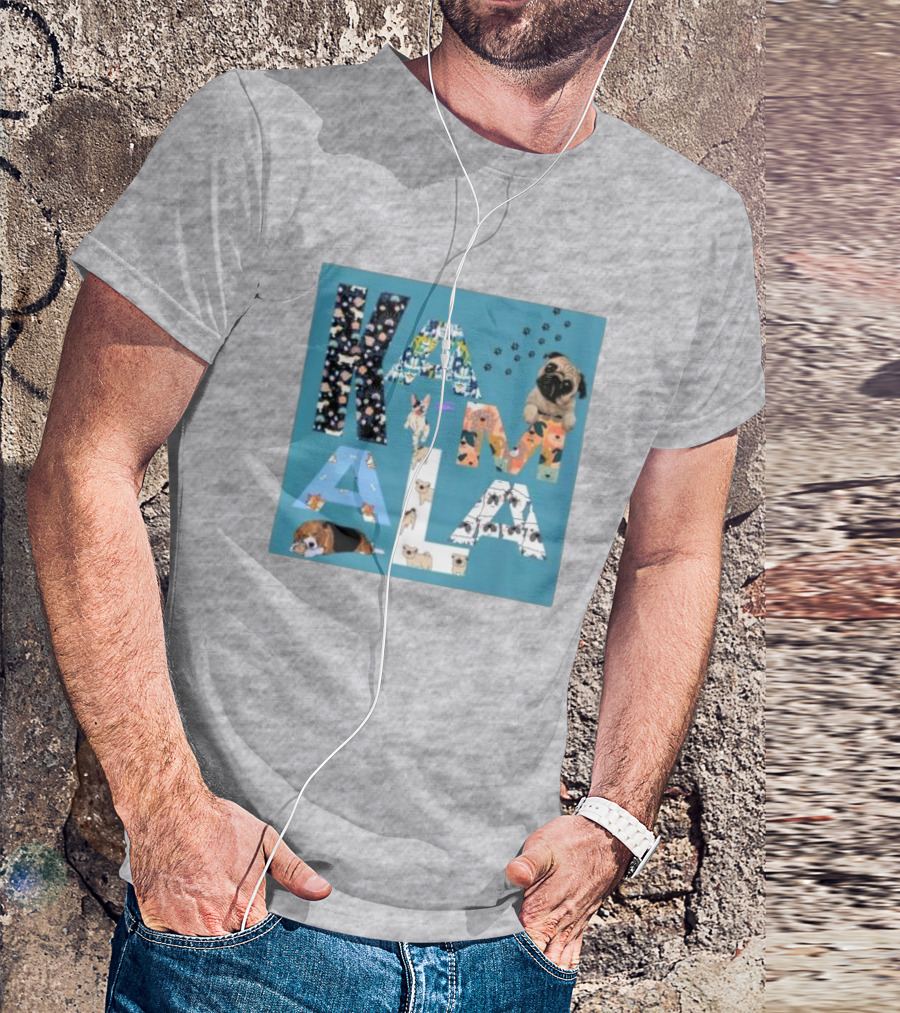Kamala Chaotic Dog Moms Childless Dog Ladies Pug Patterns Paw Prints T-Shirt