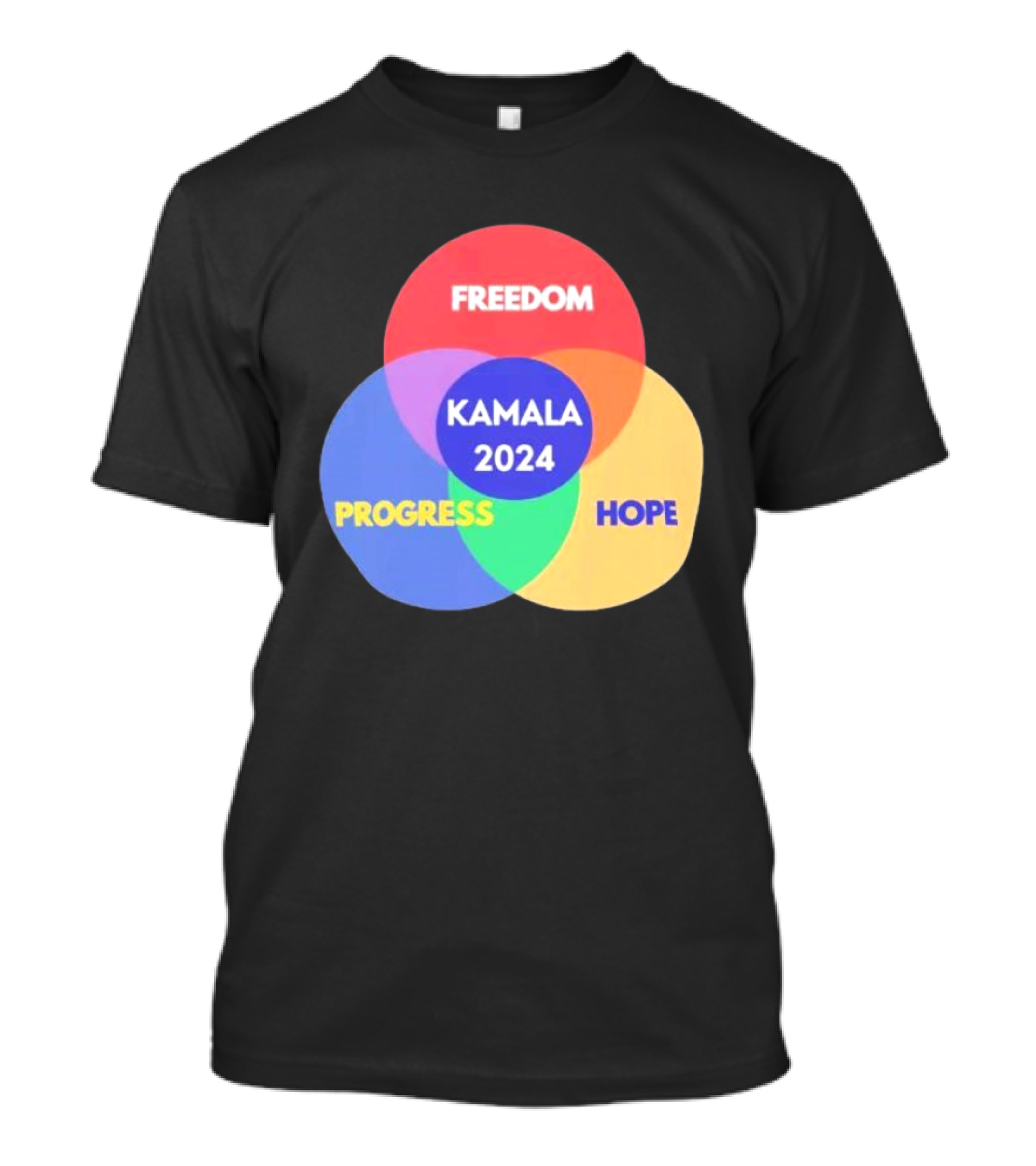 Kamala 2024 Venn Diagram Freedom Progress Hope T-Shirt