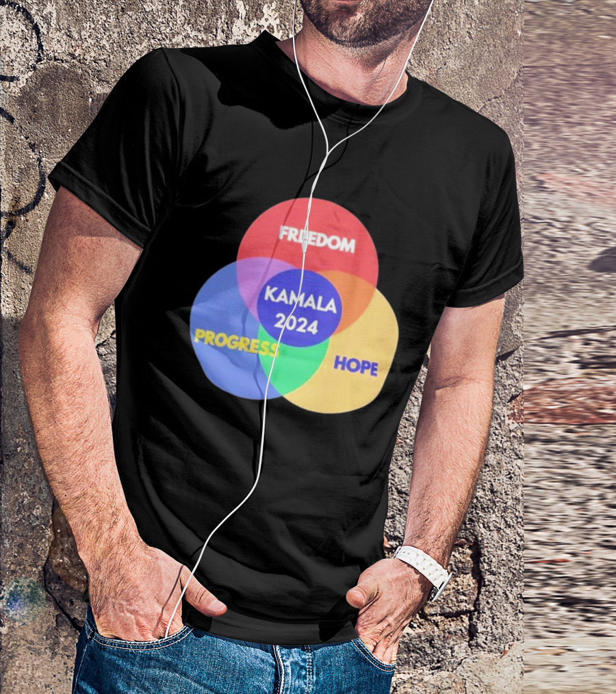 Kamala 2024 Venn Diagram Freedom Progress Hope T-Shirt
