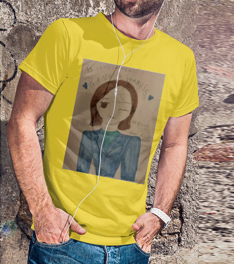 Kamala Harris Say It To My Face Blue Painting #SayItToMyFace #Blue #WeWillNoGoBack T-Shirt