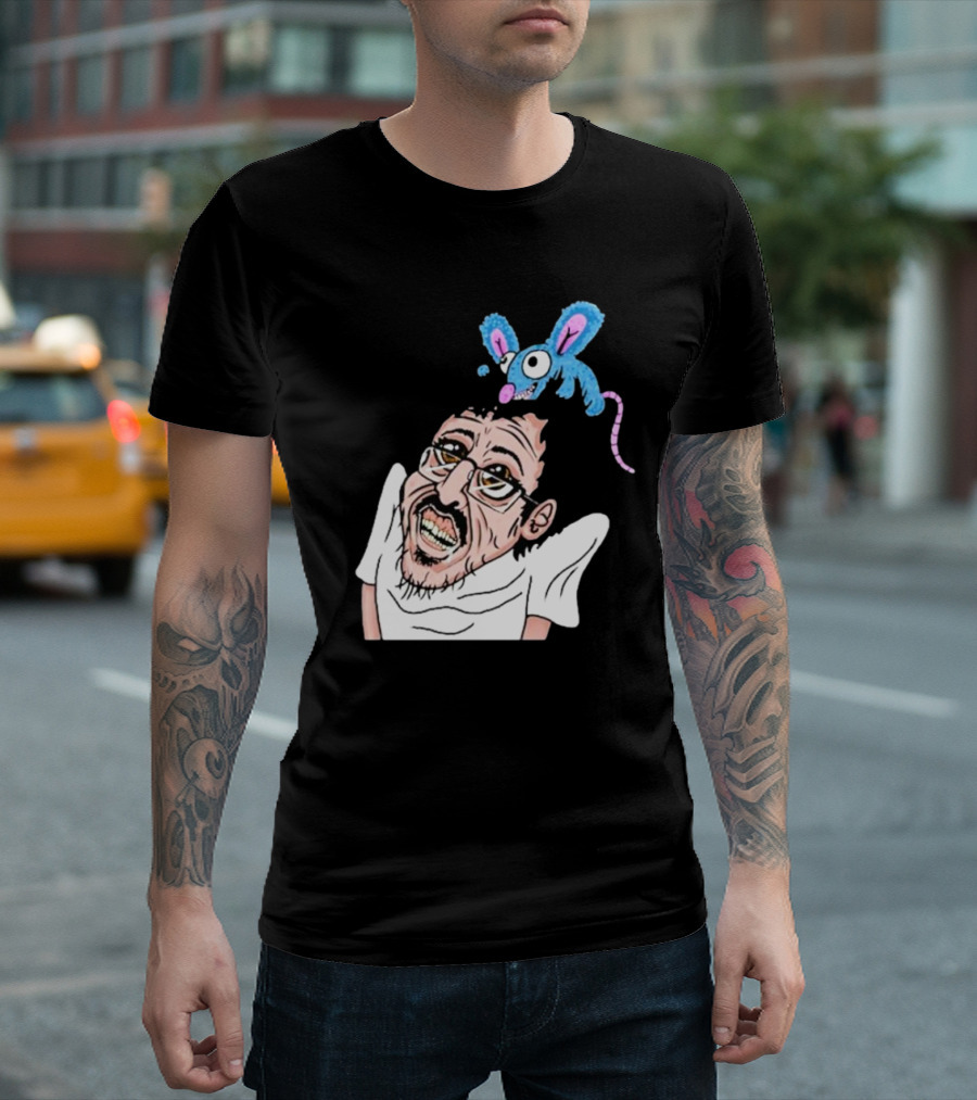 Ricky Berwick 2024 Cartoon Character with Blue Mouse T-Shirt