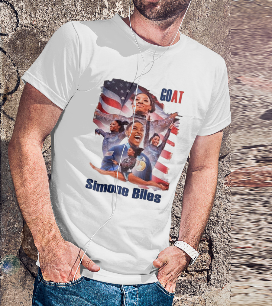 Simone Biles GOAT American Flag T-Shirt