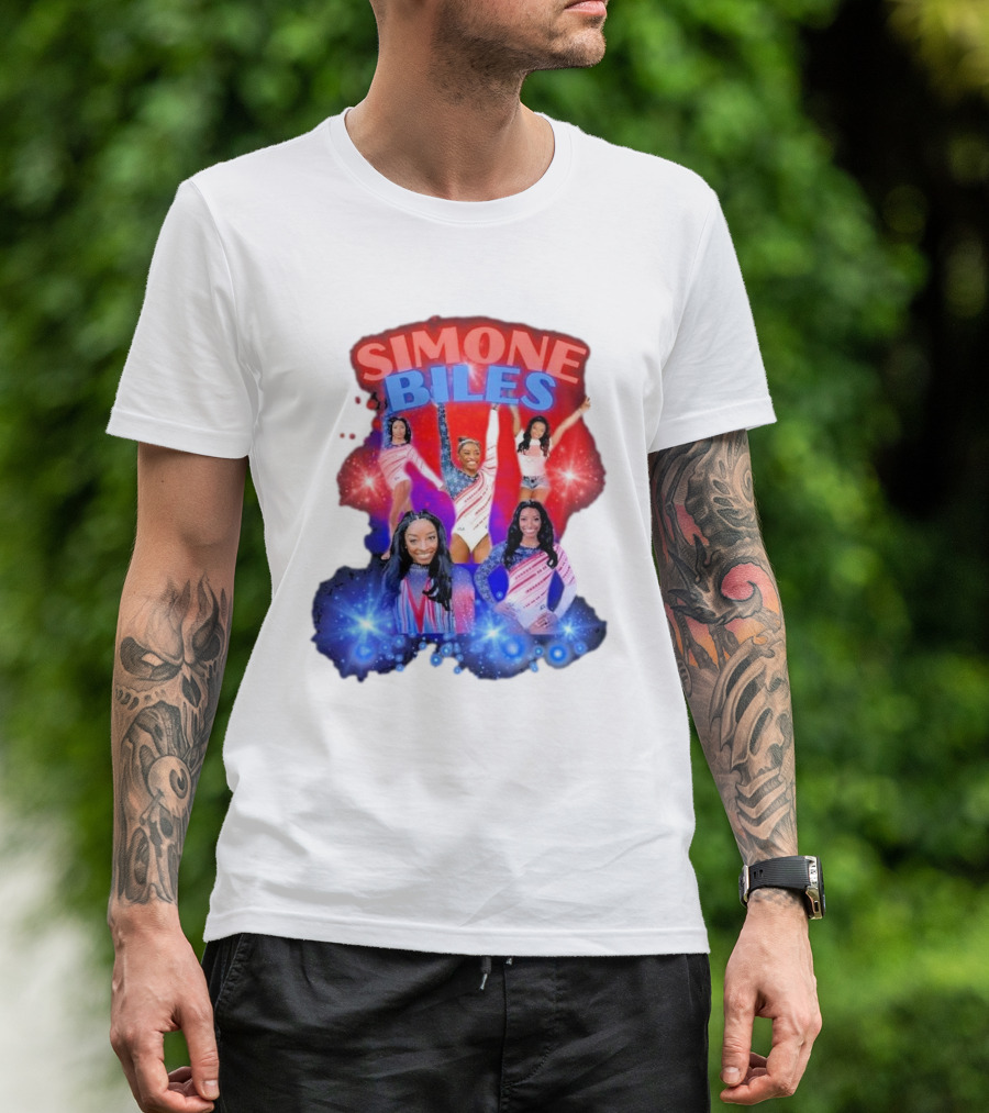 Simone Biles Paris Olympics 2024 USA Gymnastics Melanin Vibes Black Girl Magic African American Gymnast T-Shirt