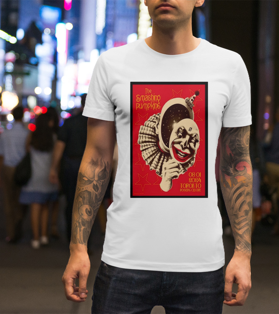 The Smashing Pumpkins Aug 1 2024 Toronto Rogers Centre Clown And Stars T-Shirt