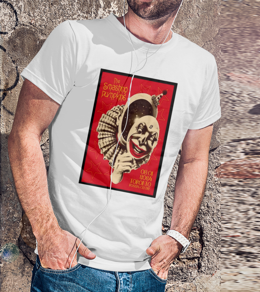 The Smashing Pumpkins Aug 1 2024 Toronto Rogers Centre Clown And Stars T-Shirt