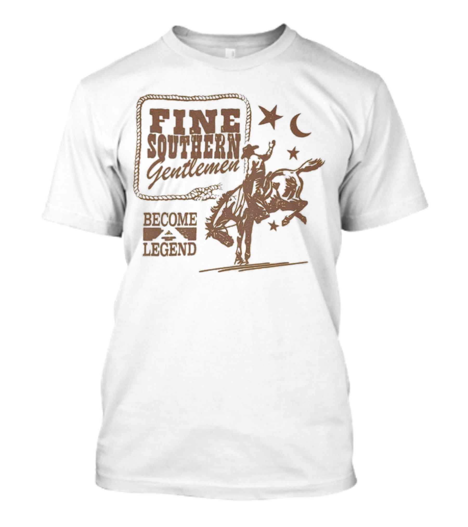 Fine Southern Gentlemen Become Legend Cowboy Moon And Stars T-Shirt