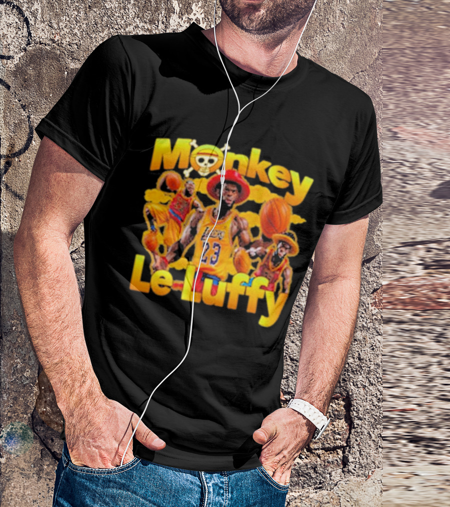 Monkey Le Luffy Lakers Basketball Crossbones Hat T-Shirt