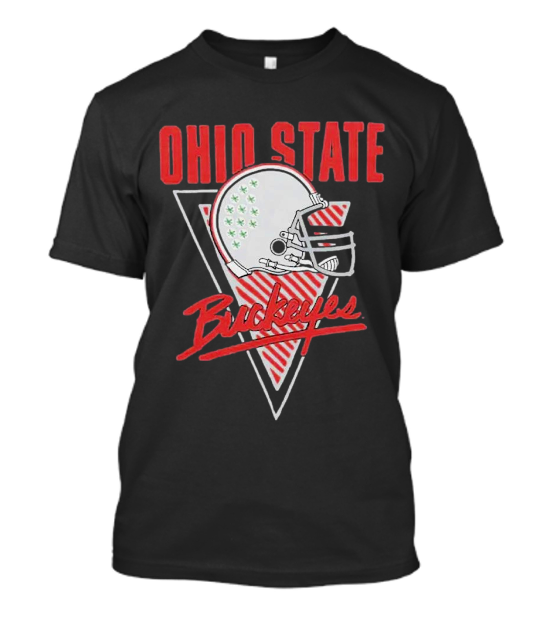 Ohio State Buckeyes Retro Helmet Triangular Background T-Shirt