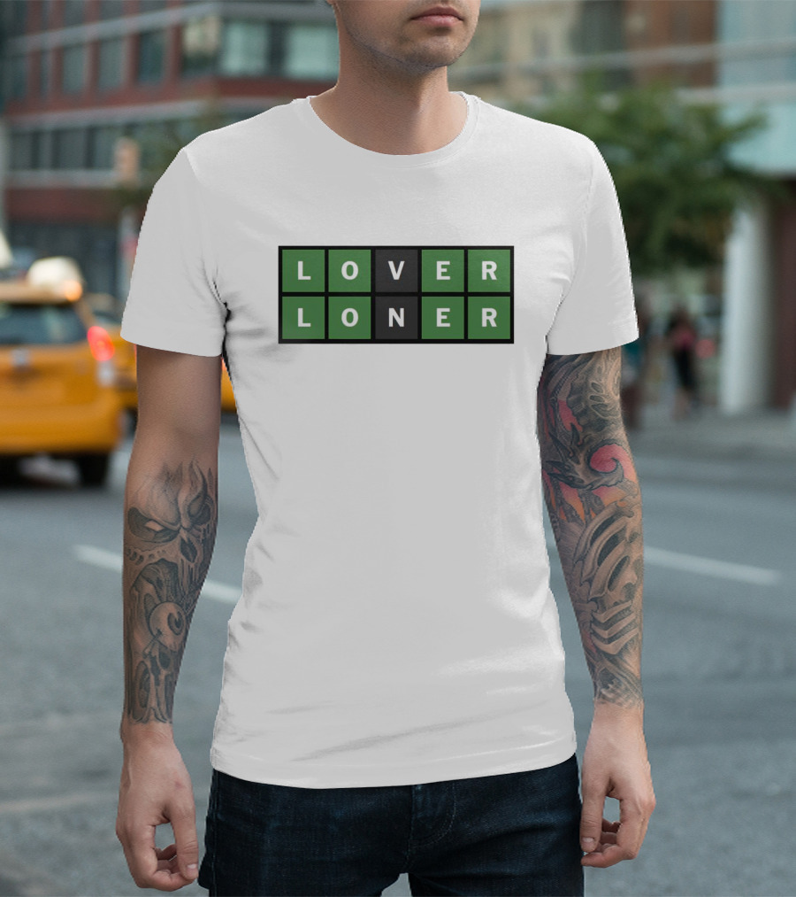 The Wolves Lover Loner Word Game Puzzle Blocks T-Shirt
