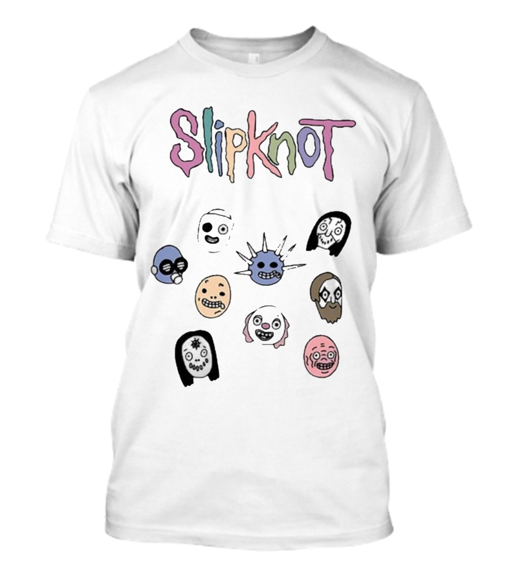 Slipknot Custer Cartoon Faces T-Shirt