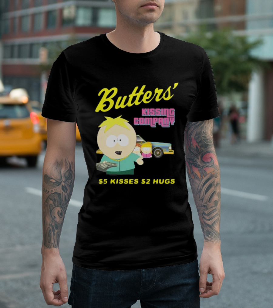 Butters' Kissing Company $5 Kisses $2 Hugs South Park Character T-Shirt