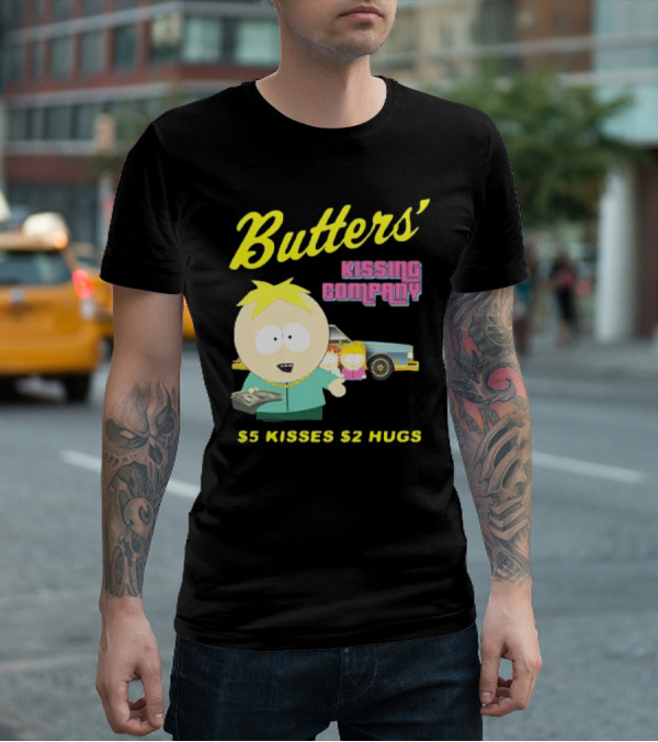 Butters' Kissing Company $5 Kisses $2 Hugs South Park Character T-Shirt
