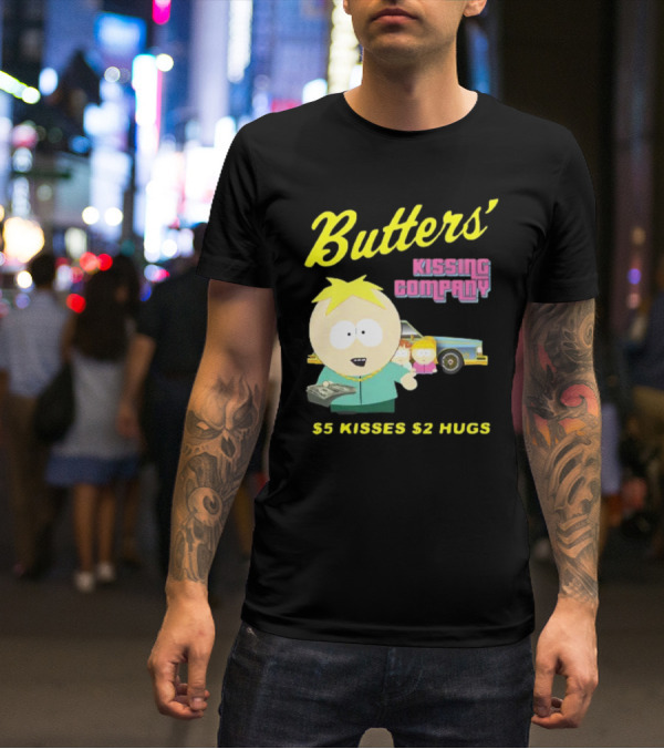 Butters' Kissing Company $5 Kisses $2 Hugs South Park Character T-Shirt