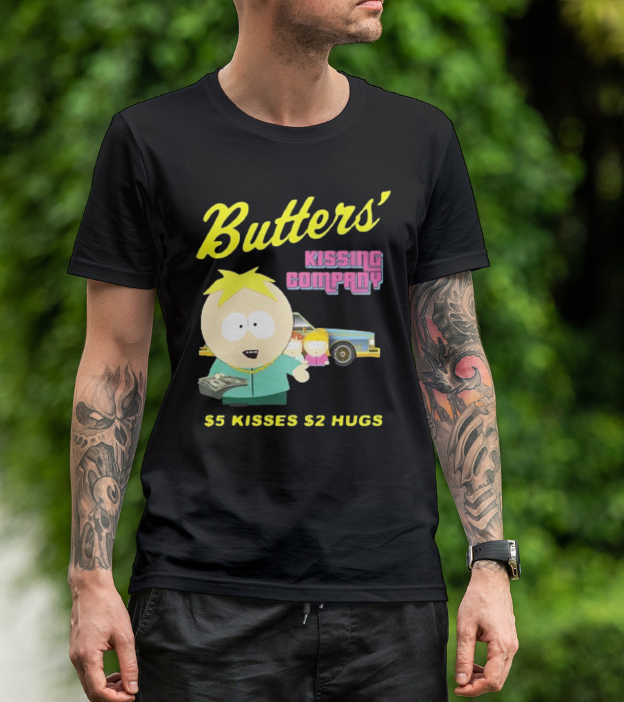 Butters' Kissing Company $5 Kisses $2 Hugs South Park Character T-Shirt