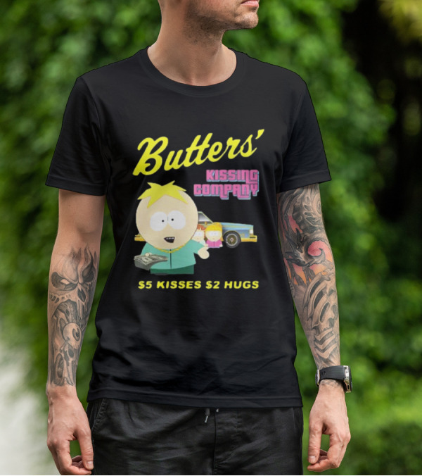 Butters' Kissing Company $5 Kisses $2 Hugs South Park Character T-Shirt