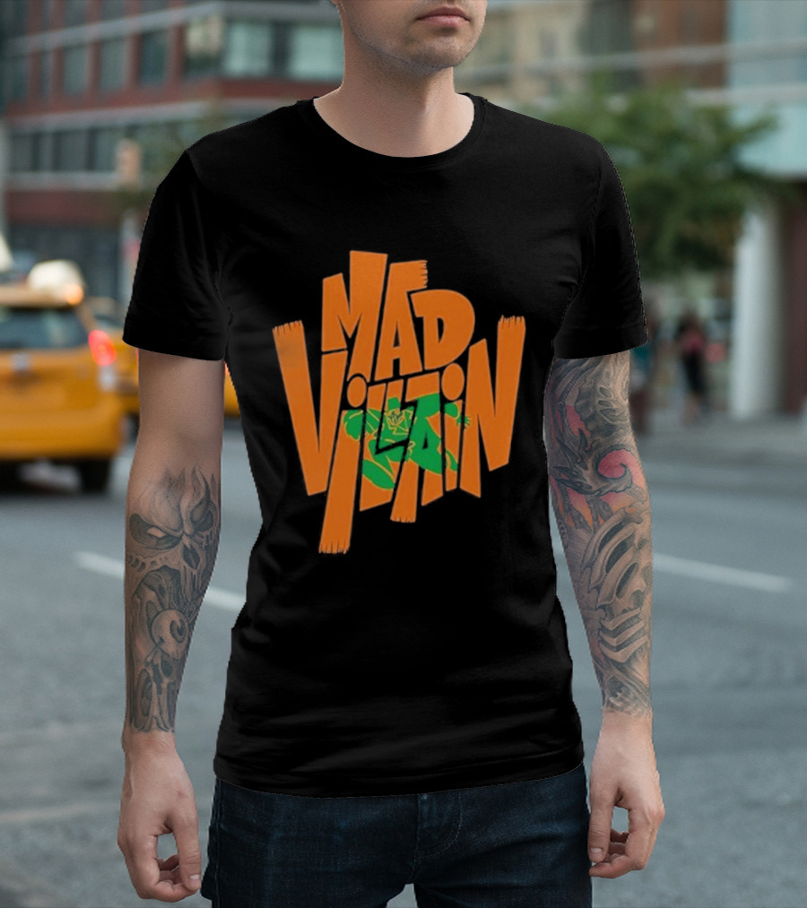 Mf Doom All Caps Madvillain Green Mask Mad Dash Villain T-Shirt