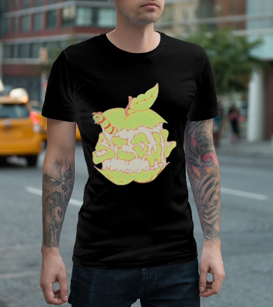 Scowl Apple 2024 Worm in Green Apple T-Shirt