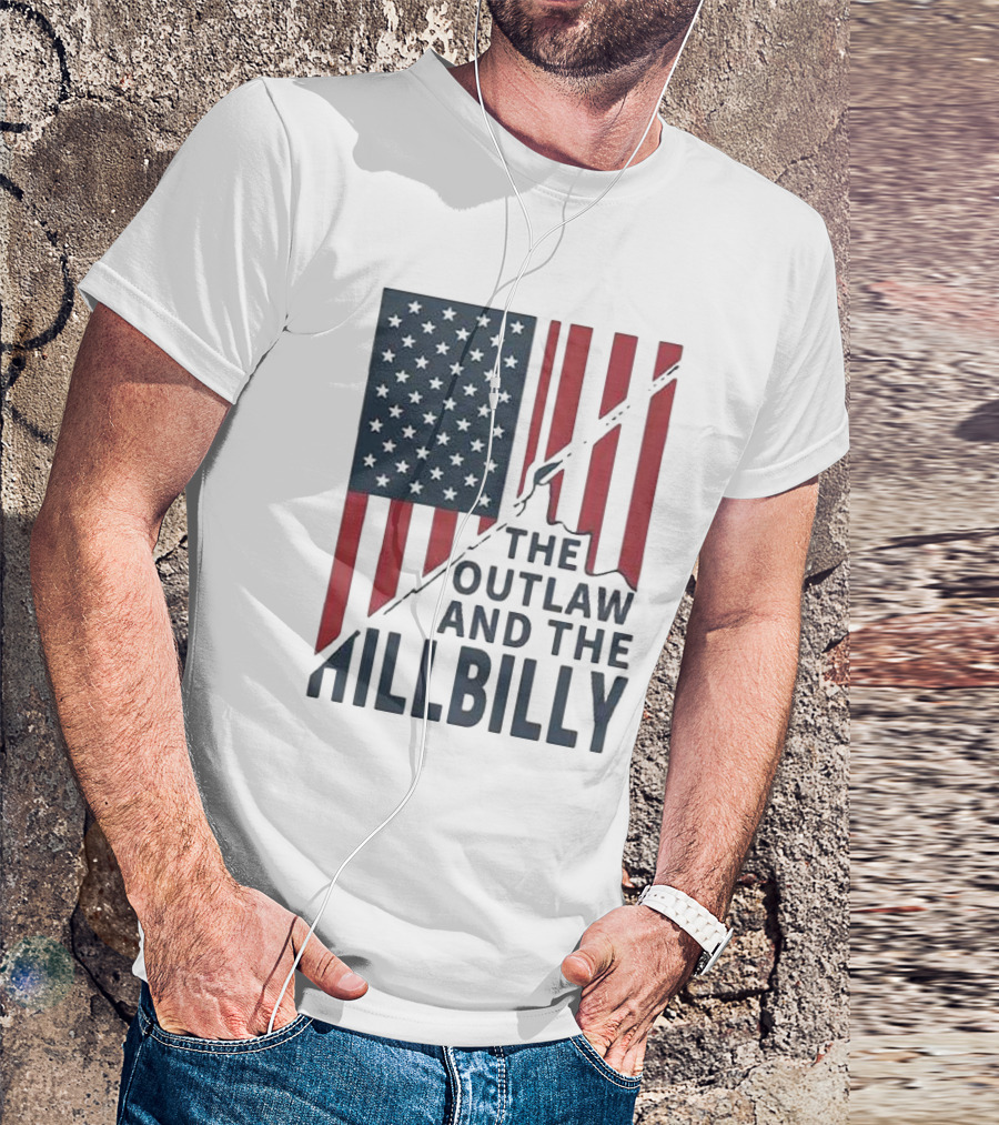 The Outlaw And The Hillbilly American Flag T-Shirt