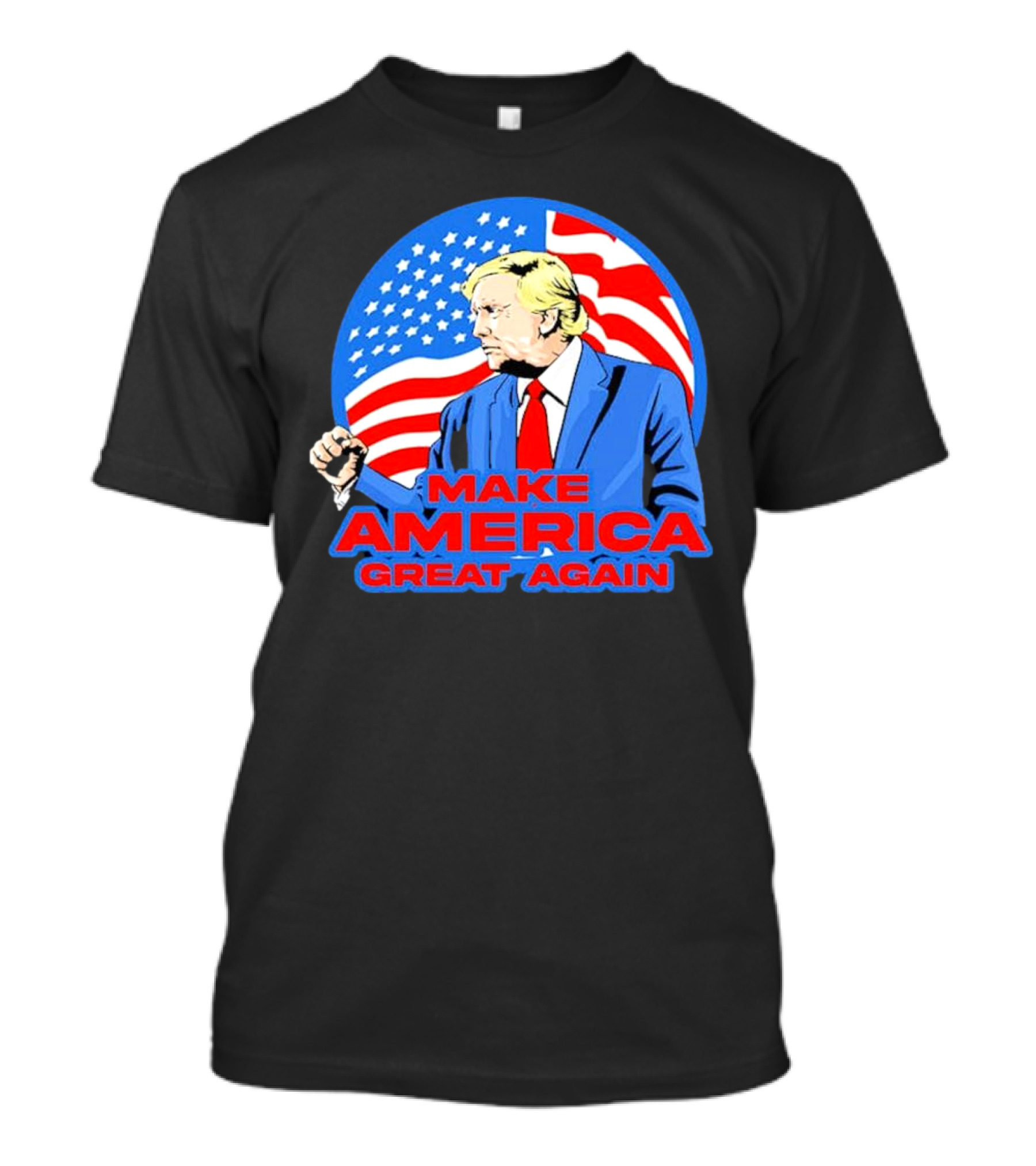 Make America Great Again Trump With American Flag T-Shirt