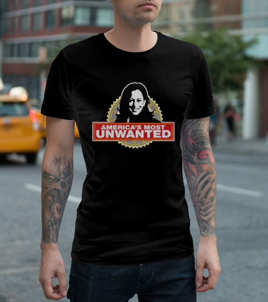 Harris America's Most Unwanted Black And Gold Badge T-Shirt