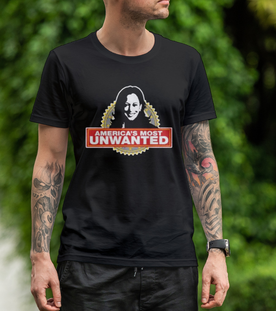 Harris America's Most Unwanted Black And Gold Badge T-Shirt