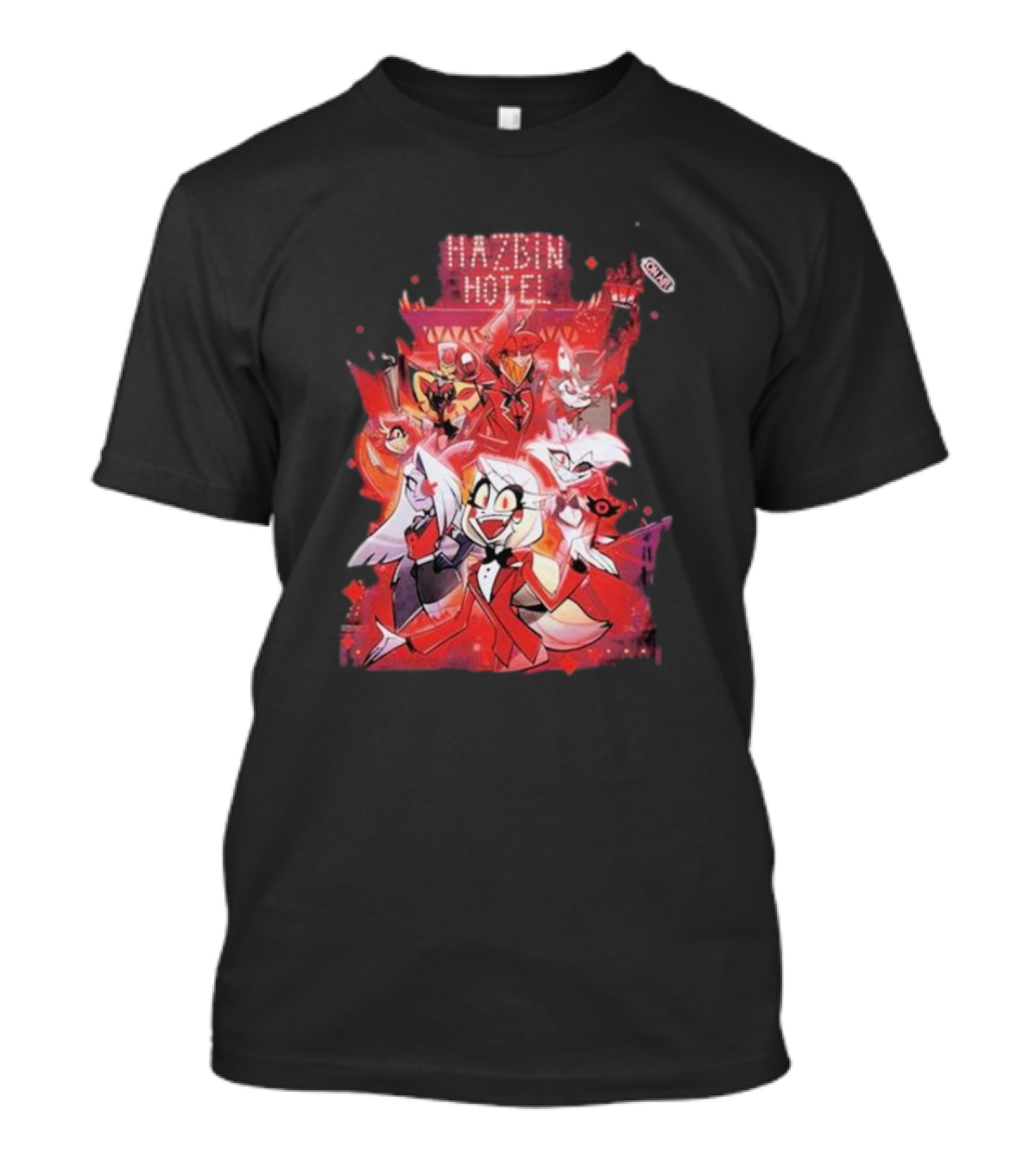 Hazbin Hotel Characters 2024 Vibrant Cartoon Ensemble T-Shirt
