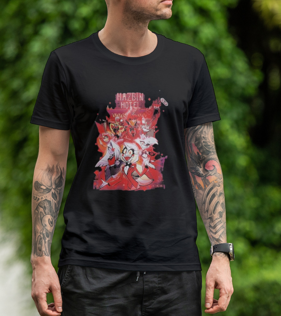 Hazbin Hotel Characters 2024 Vibrant Cartoon Ensemble T-Shirt