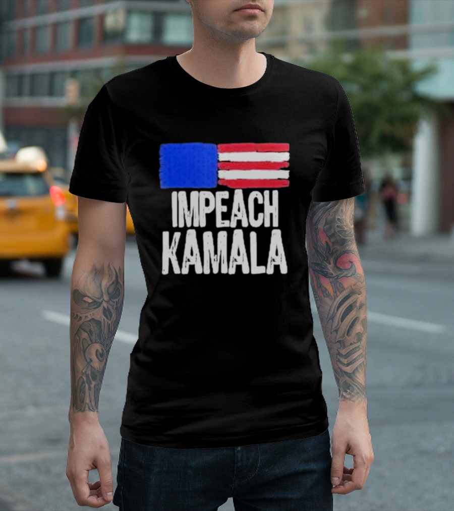 Impeach Kamala American Flag T-Shirt