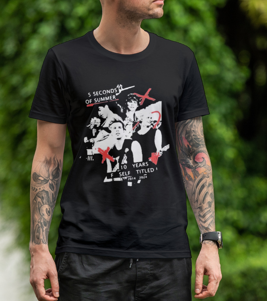 5 Seconds Of Summer 10 Years Self Titled 2014-2024 T-Shirt
