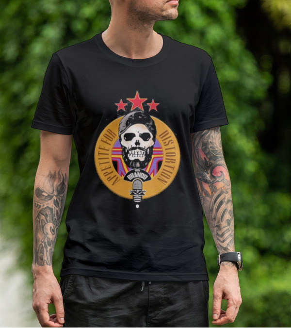 Appetite For Distortion Podcast Brando Skull And Microphone T-Shirt
